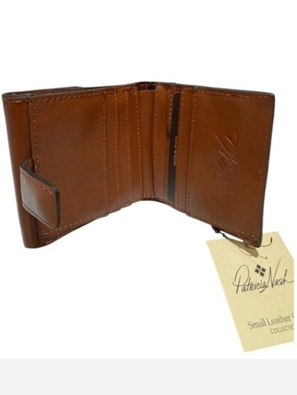 PATRICIA NASH Astra Compact Wallet Tan $99 Retail NWT